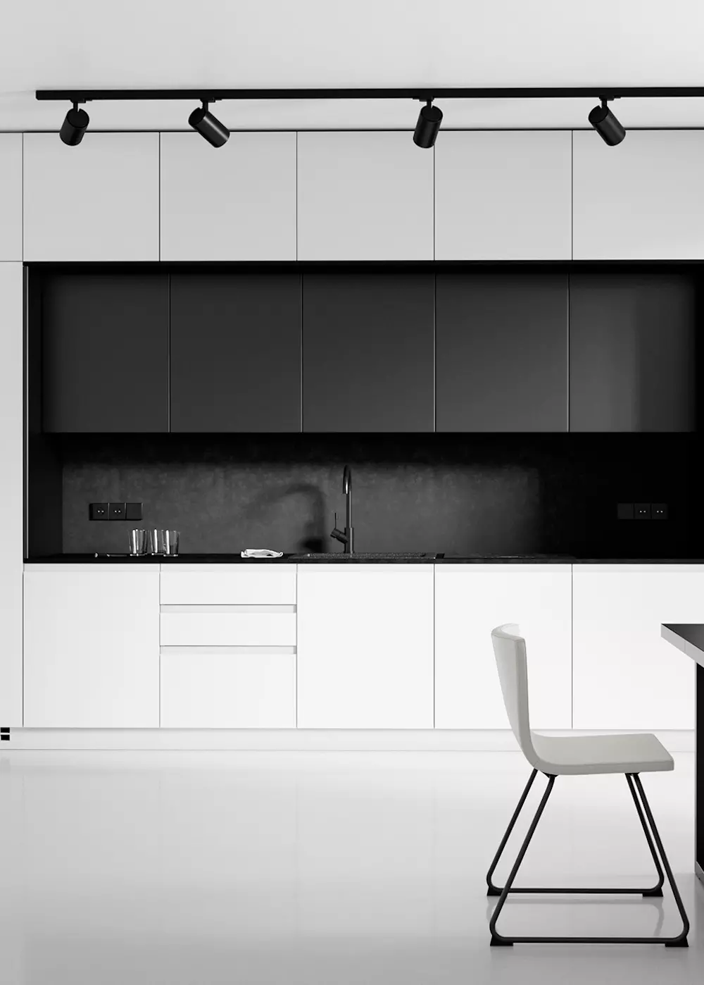 черно-белая кухня фото 6