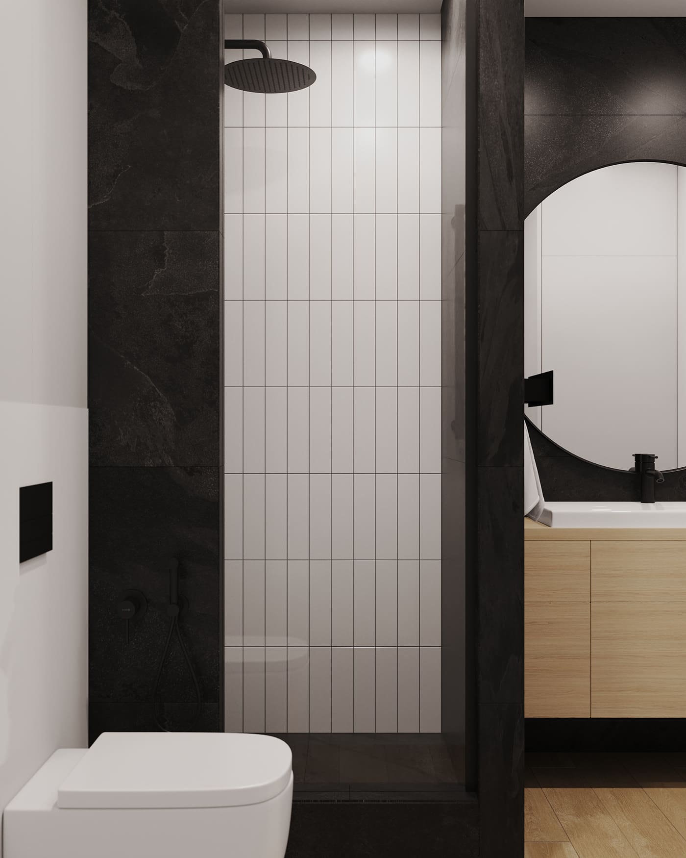 черно-белая ванная комната фото 42