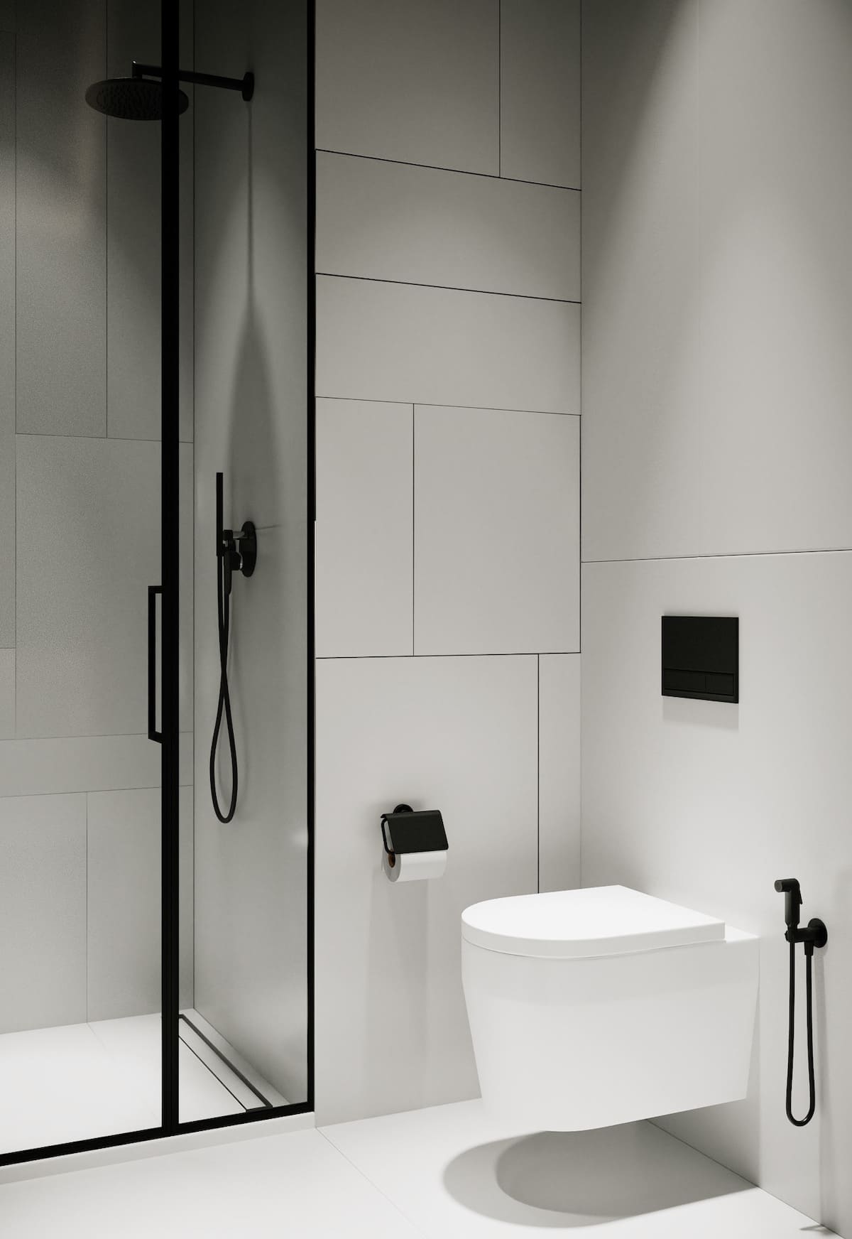 черно-белая ванная комната фото 21