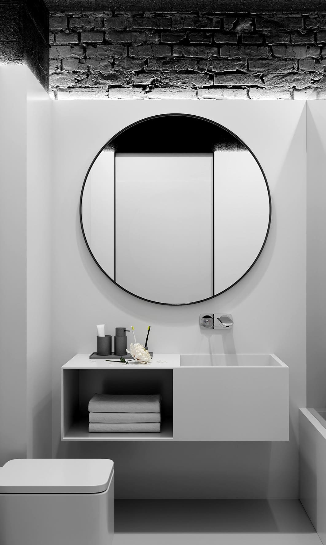 черно-белая ванная комната фото 25